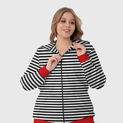 Женский 3D-костюм В ЧЕРНО-БЕЛУЮ ПОЛОСКУ, цвет: 3D-красный — фото 2