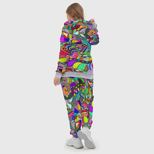 Женский костюм Дудлы узор разноцветный хиппи / 3D-Меланж – фото 5