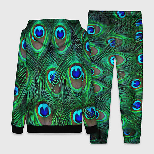 Женский костюм Павлин на фоне своих перьев / 3D-Черный – фото 2