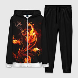 Женский 3D-костюм Огненный цветок, цвет: 3D-белый