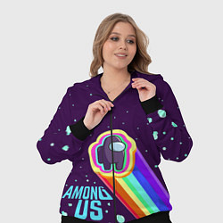 Женский 3D-костюм AMONG US neon rainbow, цвет: 3D-черный — фото 2