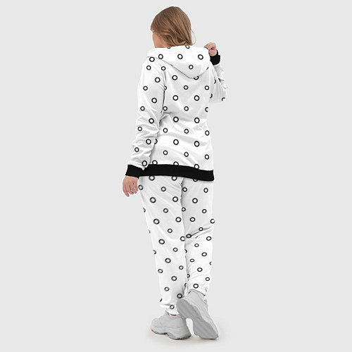Женский костюм Черно-белый узор в горошек / 3D-Черный – фото 5