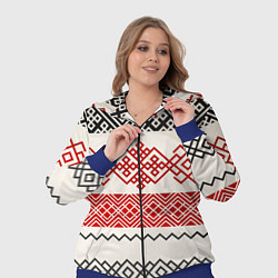 Женский 3D-костюм Славянский узор красно-черный, цвет: 3D-синий — фото 2