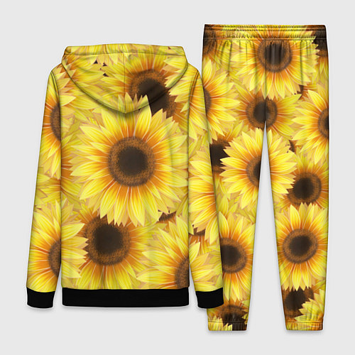 Женский костюм Подсолнухи в поле / 3D-Черный – фото 2