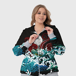 Женский 3D-костюм Корабль на Волнах Кракен, цвет: 3D-меланж — фото 2