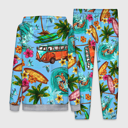 Женский костюм Пальмы, волны, серфинг / 3D-Меланж – фото 2