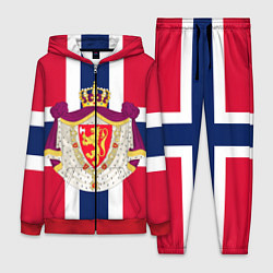 Женский 3D-костюм Норвегия Флаг и герб Норвегии, цвет: 3D-красный