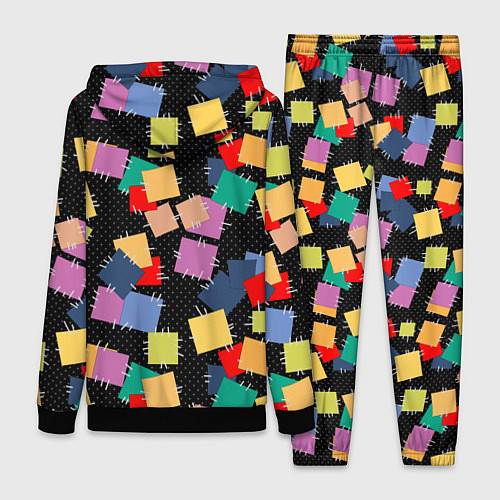 Женский костюм Заплатки на черном фоне / 3D-Черный – фото 2