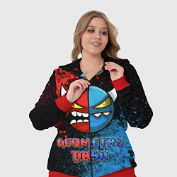 Женский 3D-костюм Geometry Dash Red Blue, цвет: 3D-красный — фото 2