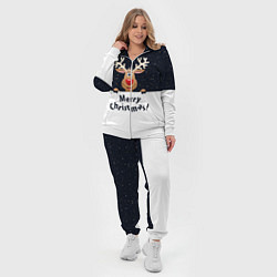 Женский 3D-костюм Новогодний Оленёнок Рудольф, цвет: 3D-белый — фото 2