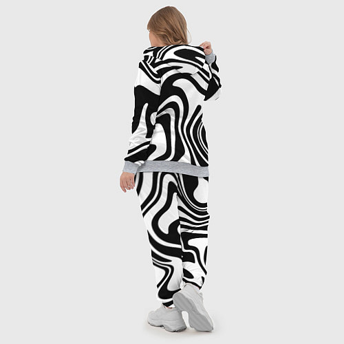 Женский костюм Черно-белые полосы Black and white stripes / 3D-Меланж – фото 5