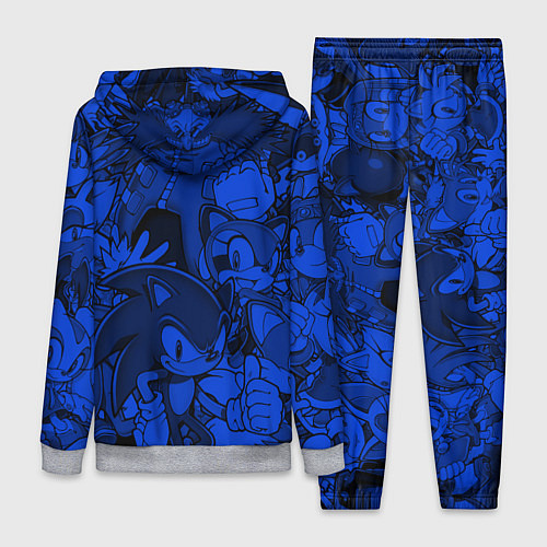 Женский костюм SONIC BLUE PATTERN СИНИЙ ЁЖ / 3D-Меланж – фото 2