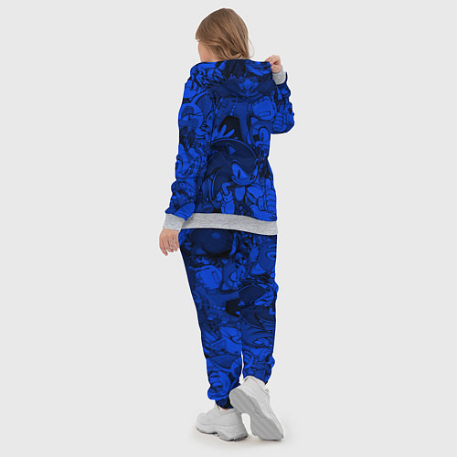 Женский костюм SONIC BLUE PATTERN СИНИЙ ЁЖ / 3D-Меланж – фото 5