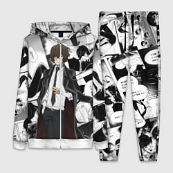 Женский костюм Дазай Осаму на фоне манги