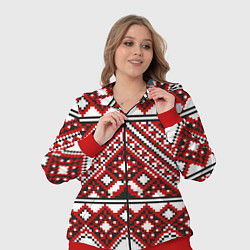 Женский 3D-костюм Русский узор, геометрическая вышивка, цвет: 3D-красный — фото 2