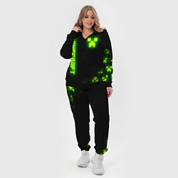 Женский 3D-костюм MINECRAFT NEON LOGO CREEPER, цвет: 3D-черный — фото 2