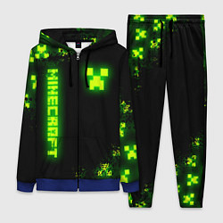 Женский 3D-костюм MINECRAFT NEON LOGO CREEPER, цвет: 3D-синий