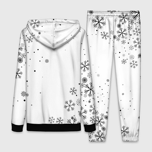 Женский костюм Новогодний тигр летящие снежинки / 3D-Черный – фото 2