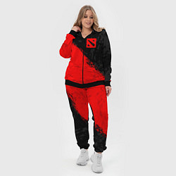 Женский 3D-костюм DOTA 2 RED LOGO, БРЫЗГИ КРАСОК, цвет: 3D-черный — фото 2