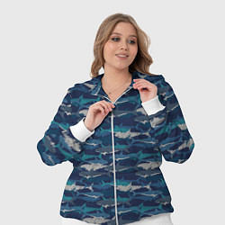 Женский 3D-костюм Хищные Акулы, цвет: 3D-белый — фото 2