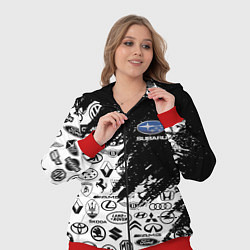 Женский 3D-костюм Subaru - Паттерн логотипов авто, цвет: 3D-красный — фото 2