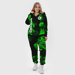 Женский 3D-костюм Skoda: Green Smoke, цвет: 3D-черный — фото 2