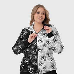 Женский 3D-костюм TESLA BLACK AND WHITE LOGO PATTERN, цвет: 3D-черный — фото 2
