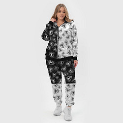 Женский 3D-костюм TESLA BLACK AND WHITE LOGO PATTERN, цвет: 3D-черный — фото 2
