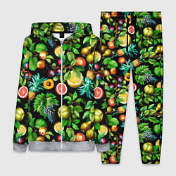 Женский 3D-костюм Сочные фрукты - персик, груша, слива, ананас, цвет: 3D-меланж