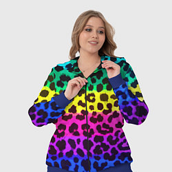 Женский 3D-костюм Leopard Pattern Neon, цвет: 3D-синий — фото 2