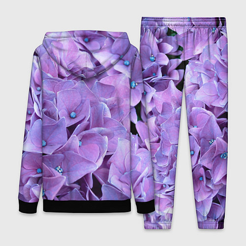 Женский костюм Фиолетово-сиреневые цветы / 3D-Черный – фото 2