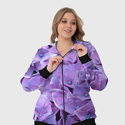 Женский 3D-костюм Фиолетово-сиреневые цветы, цвет: 3D-черный — фото 2