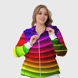 Женский 3D-костюм Color line neon pattern Abstraction Summer 2023, цвет: 3D-белый — фото 2