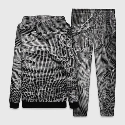 Женский костюм Мятая сетчатая ткань Crumpled Mesh Fabric / 3D-Черный – фото 2