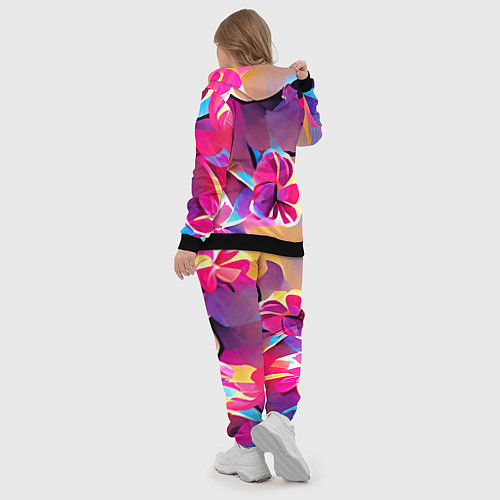 Женский костюм Тропические краски Цветы / 3D-Черный – фото 5