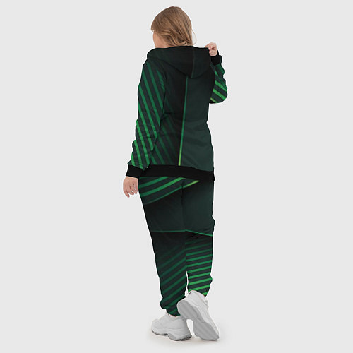 Женский костюм Зеленые 3D полосы со свечением / 3D-Черный – фото 5