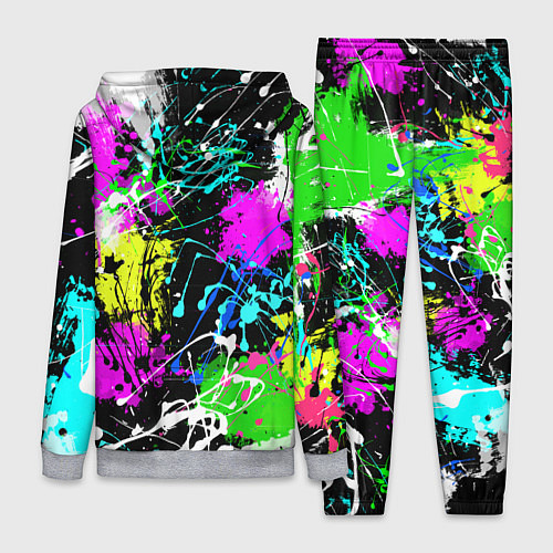 Женский костюм Разноцветные пятна краски на черном фоне / 3D-Меланж – фото 2