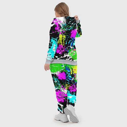 Женский костюм Разноцветные пятна краски на черном фоне / 3D-Меланж – фото 5