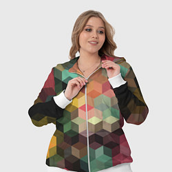 Женский 3D-костюм Разноцветный геометрический узор 3D, цвет: 3D-белый — фото 2