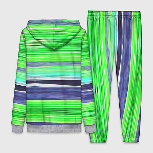 Женский костюм Сине-зеленые абстрактные полосы / 3D-Меланж – фото 2