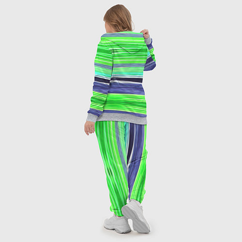Женский костюм Сине-зеленые абстрактные полосы / 3D-Меланж – фото 5