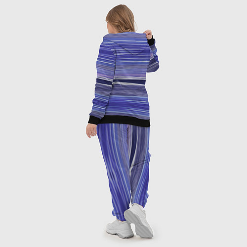 Женский костюм Абстрактный синий полосатый узор / 3D-Черный – фото 5