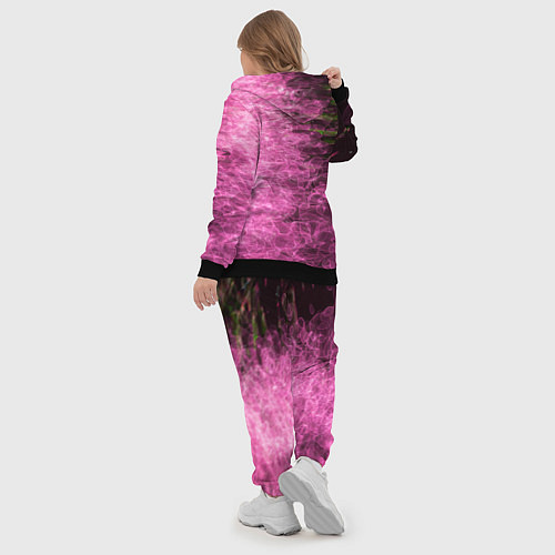 Женский костюм Неоновые волны на воде - Розовый / 3D-Черный – фото 5