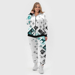 Женский 3D-костюм Geometric pattern Геометрический узор ромбы, цвет: 3D-черный — фото 2