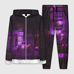 Женский 3D-костюм Неоновый ночной переход - Фиолетовый, цвет: 3D-белый