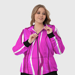 Женский 3D-костюм Розовые полосы, цвет: 3D-черный — фото 2