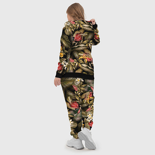 Женский костюм Райский сад цветы и фрукты / 3D-Черный – фото 5
