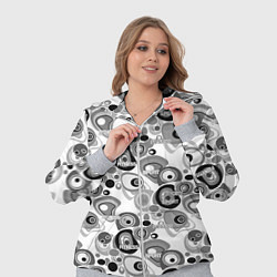 Женский 3D-костюм Black and white sport pattern, цвет: 3D-меланж — фото 2