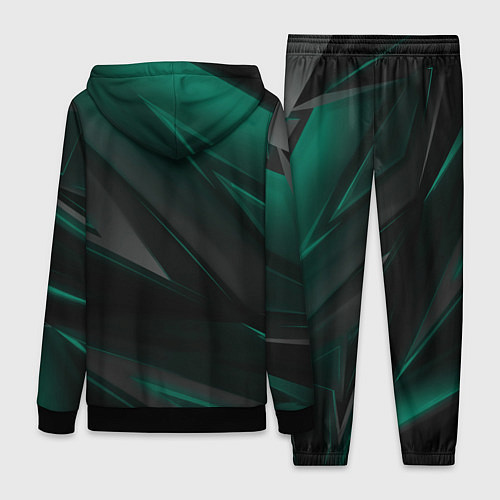 Женский костюм Бирюзовый черный фон / 3D-Черный – фото 2