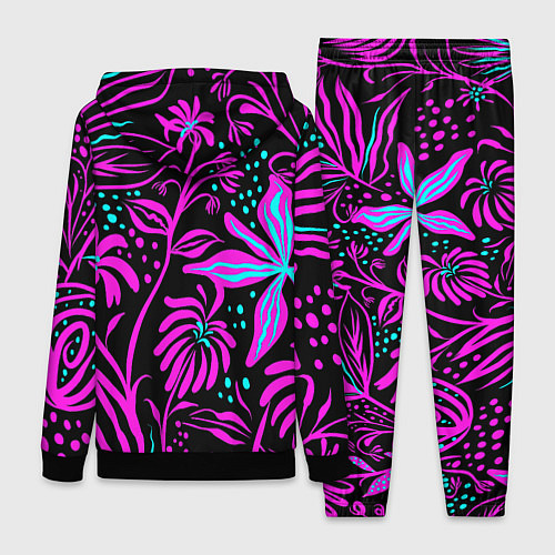Женский костюм Purple flowers pattern / 3D-Черный – фото 2